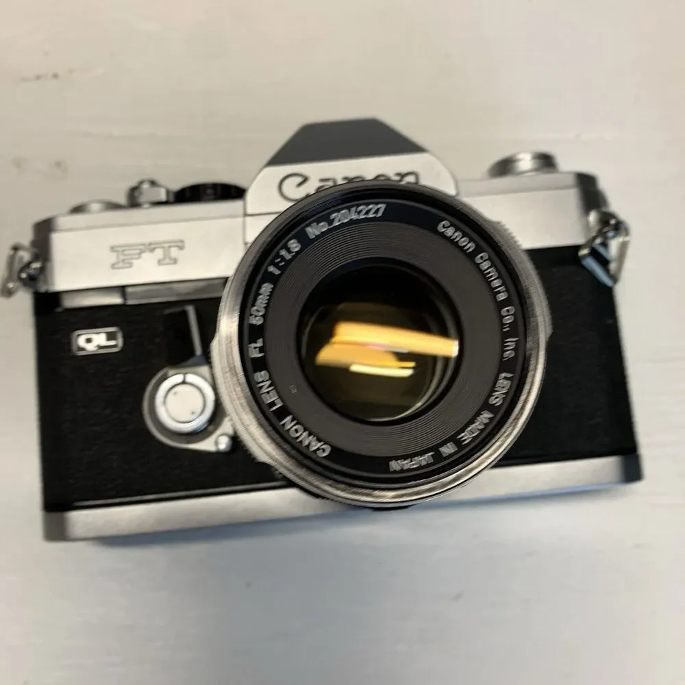 Canon TL QL 35mm Film SLR Camera w. FL 50mm 1:1.8 Lens -Light- Not Tested - USA